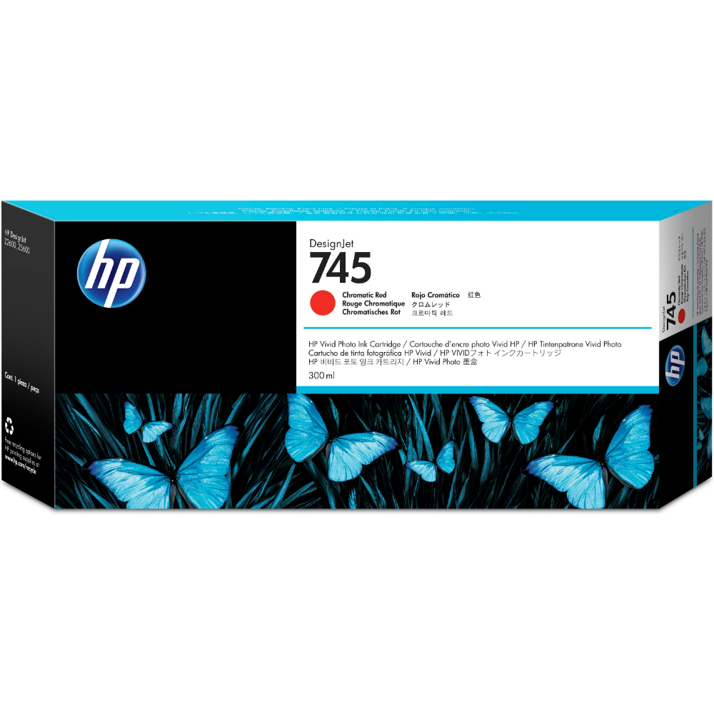 HP  F9K06A (745) KROMATIK KIRMIZI 300 ML GENIS FORMAT MUREKKEP KARTUSU Resim-1