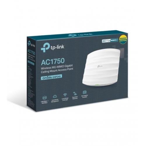 TP-LINK TP-LINK OMADA PROJE, EAP245 2Port Gbit Poe, AC1750, Dual Band, Tavan  tipi, Aktif Poe, Long Range, Access Point