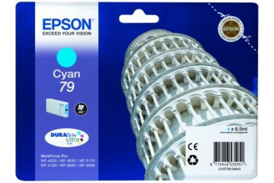 EPSON  C13T79124010 SİNGLEPACK CYAN 79 DURABRİTE ULTRA INK,WorkForce Pro WF-5110DW,WorkForce Pro WF-5190DW,WorkForce Pro WF-5620DWF,WorkForce Pro WF-5690DWF