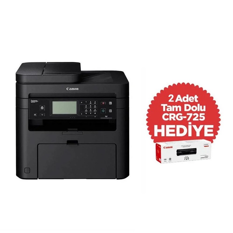 CANON  MF237w A4 Siyah Çok Fonksiyonlu Faxlı Laser Yazıcı USB 2.0,Ethernet,Kablosuz Demo+2 Tonerli