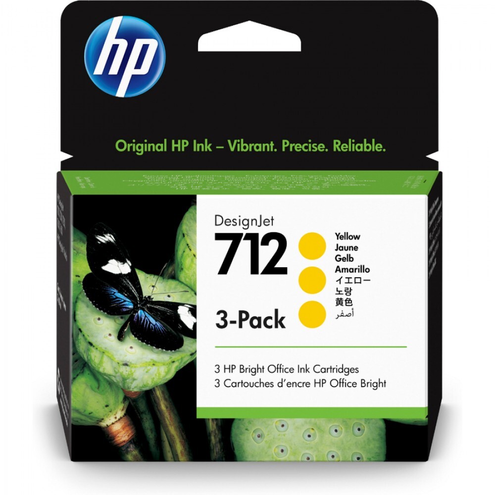 HP  3ED79A (712) Sarı Orjinal Kartuş 3'lü Paket - DesignJet