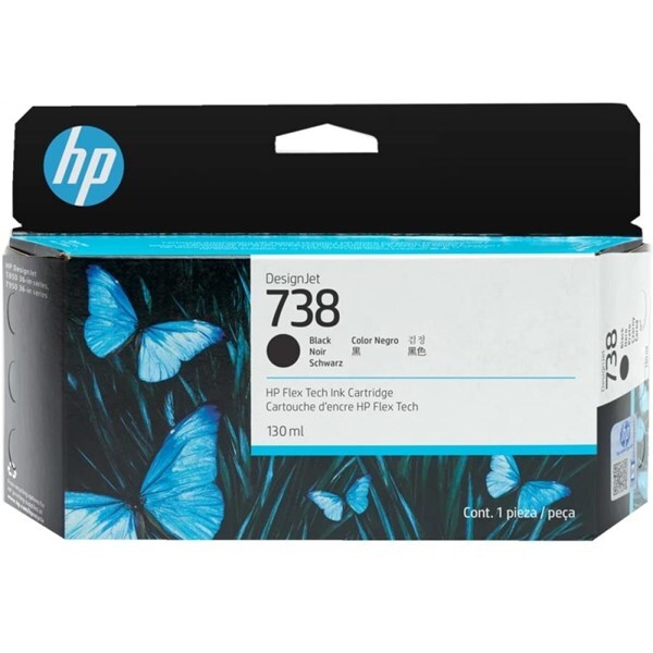 HP 498N4A (738) BLACK DESIGNJET INK 130 ML