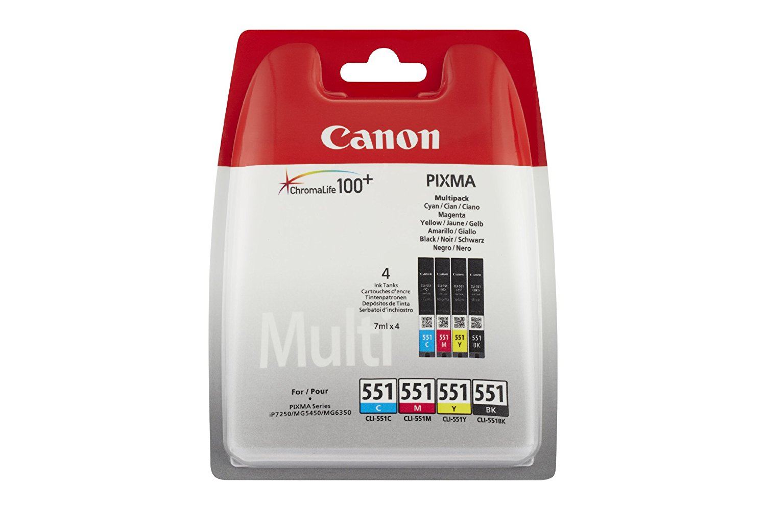 CANON SİYAH VE RENKLİ KARTUŞ SETİ CLI-551-MULTI