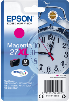 EPSON C13T27134012 SİNGLEPACK MAGENTA 27XL DURABRİTE ULTRA INK 10 4ml WF3620DWF WF7110DTW WF7610DWF