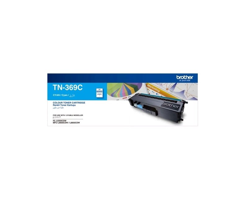 BROTHER TN-369C TN-361BK HL-L8350CDW, MFC-L8600CDW 6000 SAYFA MAVİ TONER Resim-1