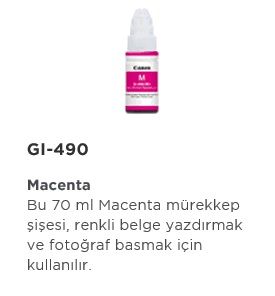 CANON 0665C001 GI-490-M Kırmızı Mürekkep 7000 sayfa Resim-1