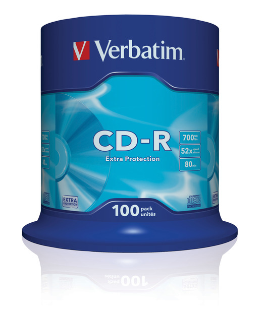 VERBATIM 43411 CD-R 100 Spindle Extra Protection 52x700MB 43411