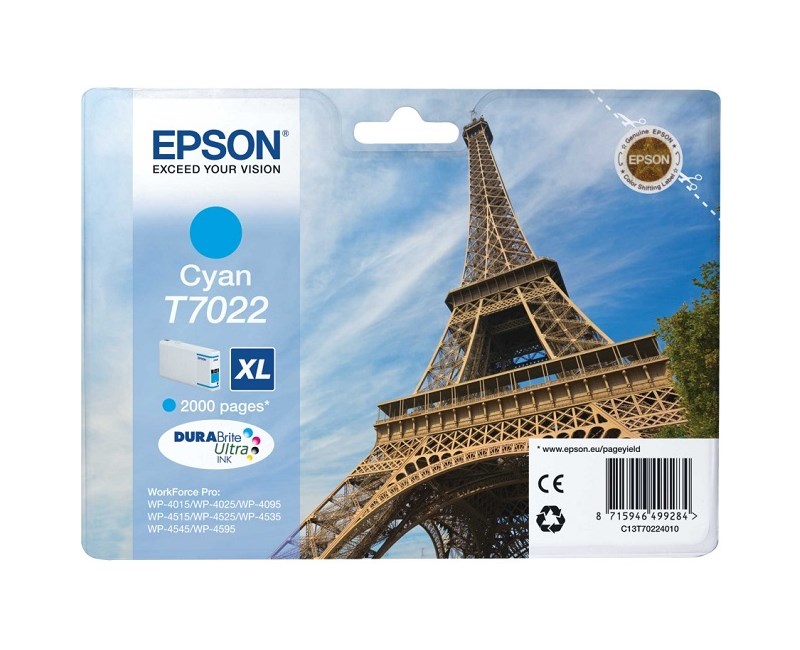 EPSON C13T70224010 Mavi Mürekkep Kartuş (XL) Eyfel