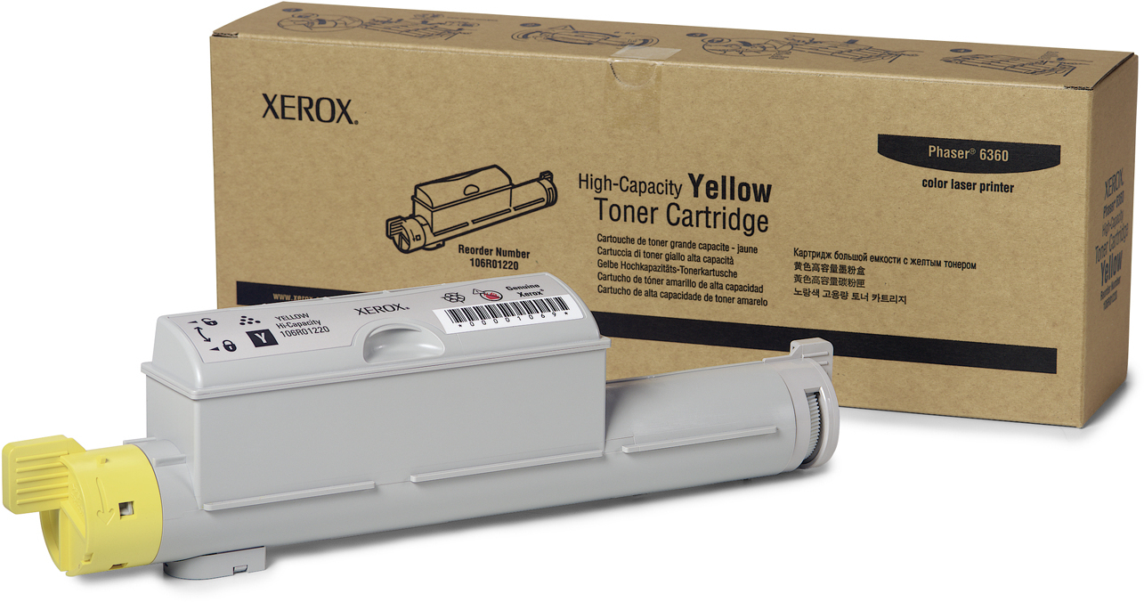 XEROX 106R01220 PHASER 6360 YUKSEK KAPASITELI SARI TONER KARTUSU 12000 SAYFA