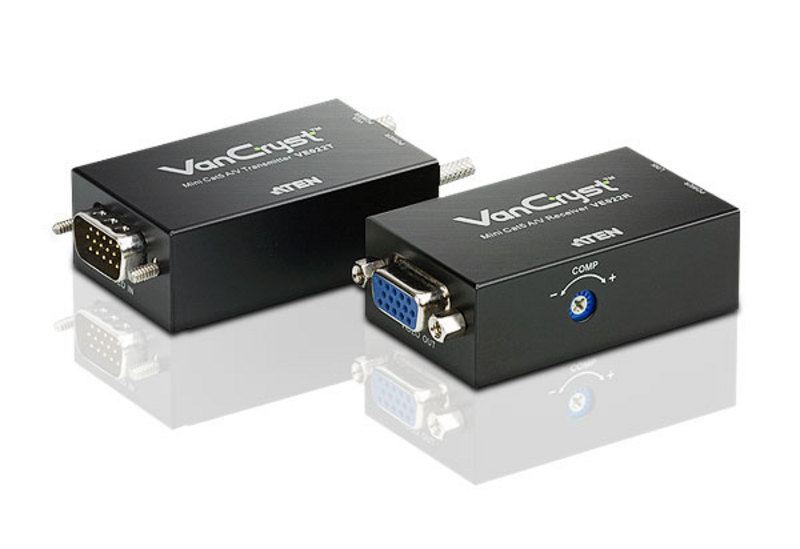 ATEN Mini Cat 5 Ses/VGA Görüntü Sinyali Uzatma Cihazı, 150 metre (Mini Cat 5 -VE022