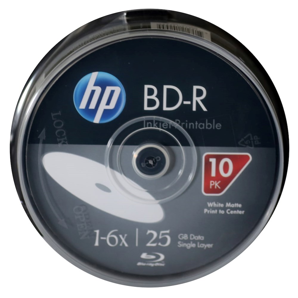 HP Blu-Ray BD-R 6x25GB 10'lu Cake Box Printable