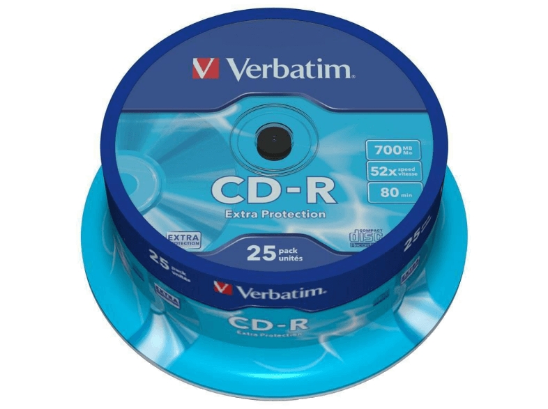 VERBATIM CD-R EXTRA PROTECTION 700MB 25'lı CAKEBOX