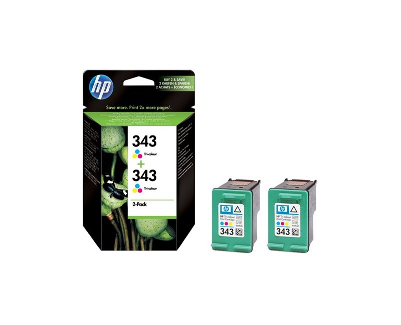 HP CB332E NO.343 3 Renkli Kartuş 2'li paket 7ml DESKJET 6540/5740 P.SMART 325/375