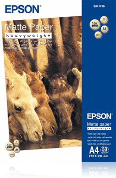 EPSON C13S041256 MATTE PAPER-HEAVYWEIGHT,A4,50SYF.167G