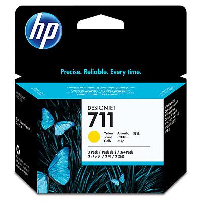 HP  CZ136A (711) SARI 3 LU PAKET 29 ML GENIS FORMAT MUREKKEP KARTUSU