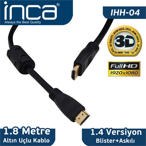 INCA IHH-04 18MT HDMI TO HDMI ALTIN UÇ 1.4V 3D