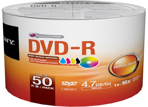 SONY 4.7GB DVD-R 16x120MIN 50 LI