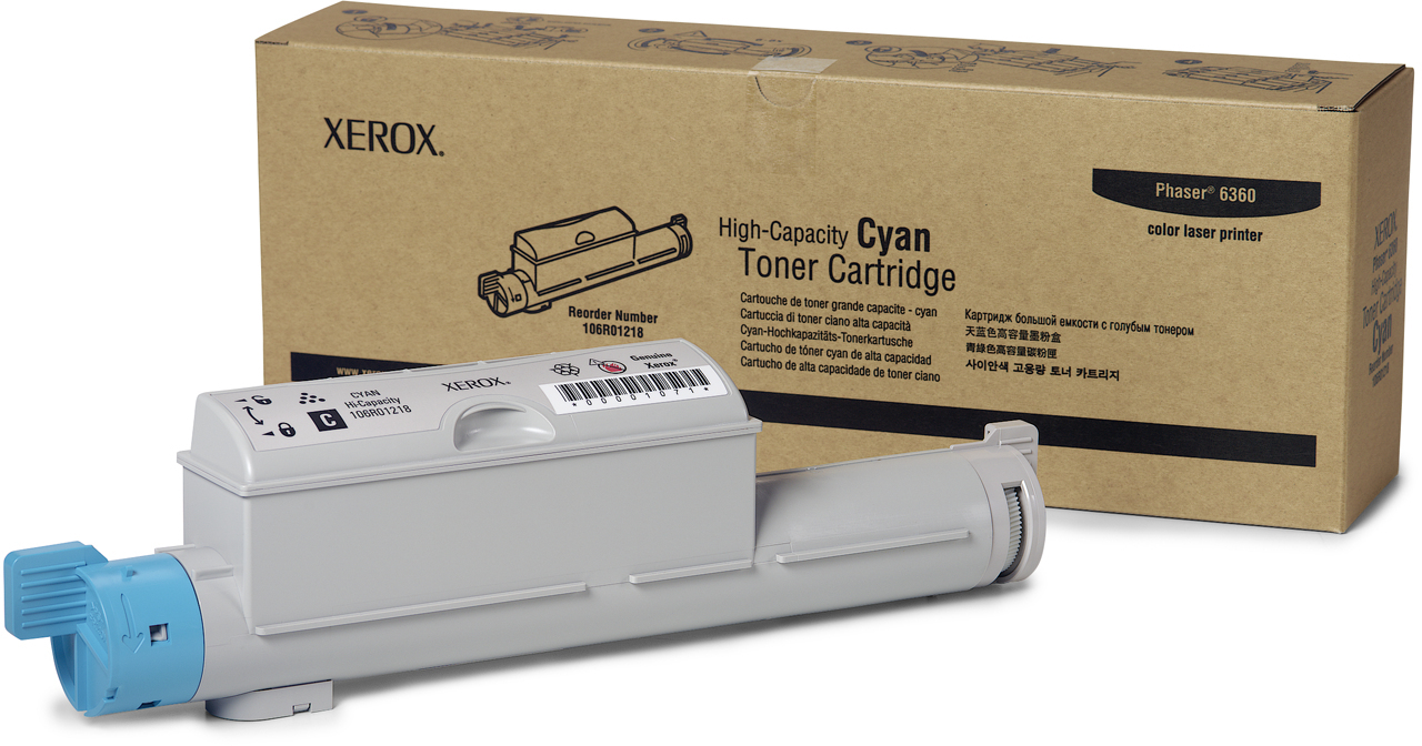 XEROX 106R01218 PHASER 6360 YUKSEK KAPASITELI CYAN TONER KARTUSU 12000 SAYFA