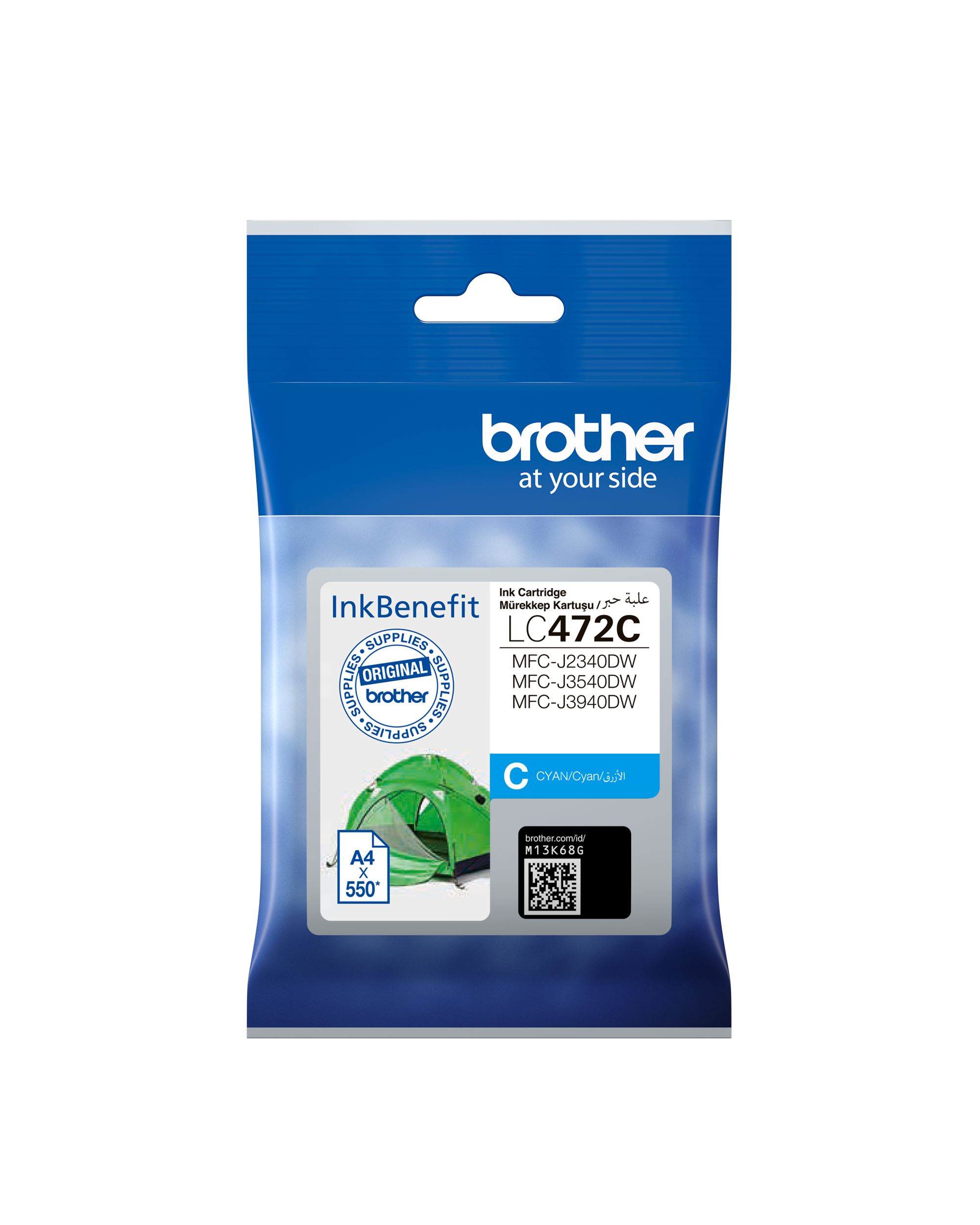 BROTHER 550 SAYFA MAVI KARTUŞ LC472C Resim-1