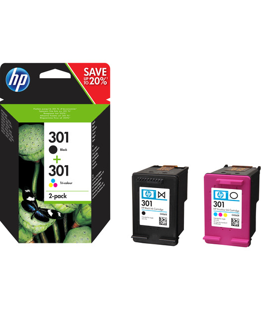 HP N9J72AE BK/CMY Mürekkep Kartuş 2'li Paket (301) N9J72AE