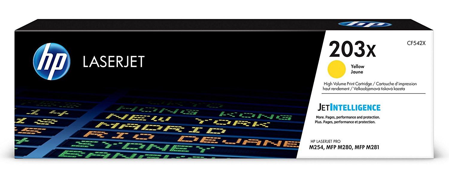HP 203X-CF542X Sarı Orjinal Toner Yüksek Kapasiteli