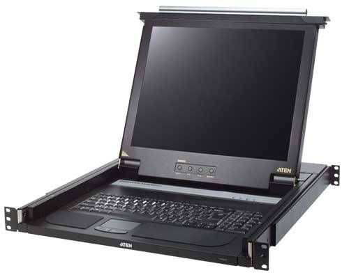 ATEN -CL1000MT Sürgülü Kasaya Sahip, KVM Switch'i Olmayan, Türkçe Klavye, Touchpad ve 17" LCD Ekranı Bulunan Konsol, Konsol Sayısı 1  