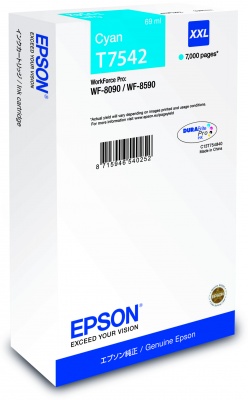 EPSON C13T754240 INK CARTRİDGE XXL CYAN 69 ML-WORKFORCE PRO WF 8010-8090-8510-8590