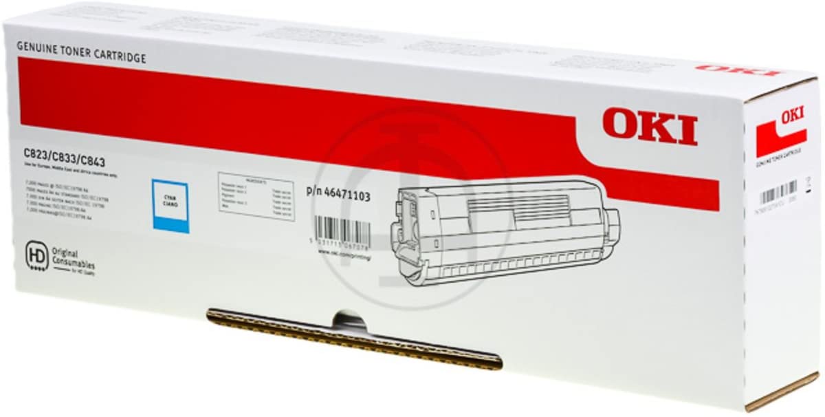 OKI 46471103 TONER-C-C823/833/843-7K MAVİ TONER/C823 C833 C843/7000 SAYFA