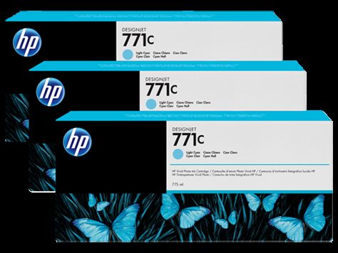 HP B6Y36A KRT NO 771 LIGHT MAVİ 775ml 3'lü PAKET