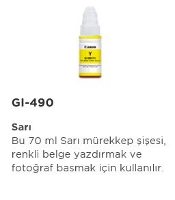 CANON 0666C001 GI-490-Y Sarı Mürekkep 7000 sayfa Resim-1