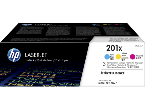 HP CF253XM (201X) CAMGOBEGI/MACENTA/SARI 3'lu YUKSEK KAPASITELI TONER 2.300 SAYFA