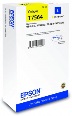 EPSON C13T756440 INK CARTRİDGE L YELLOW 14 ML-WORKFORCE PRO WF 8010-8090-8510-8590