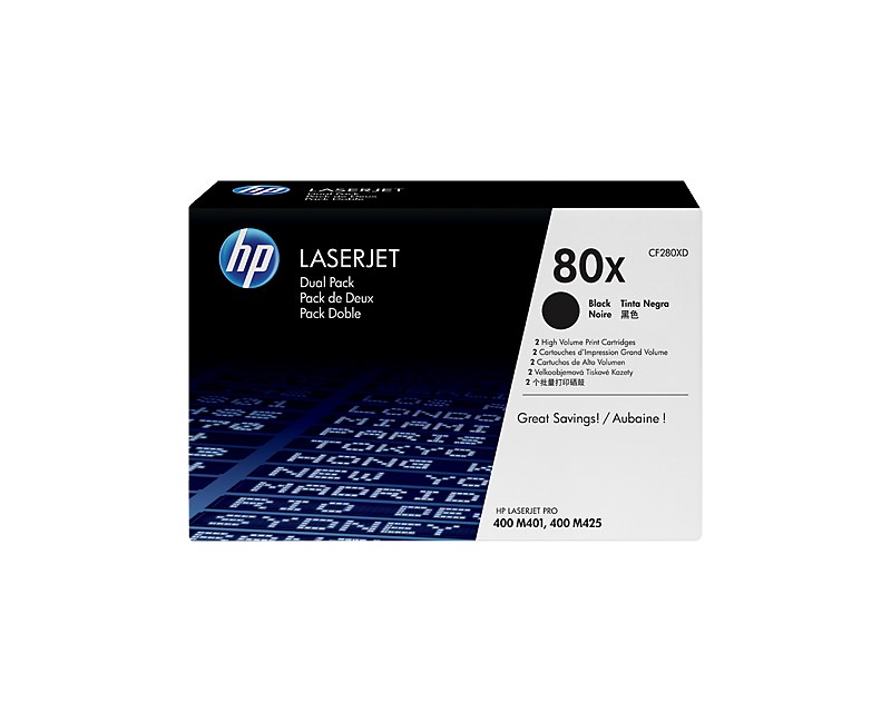 HP CF280XD 80X Siyah Toner-İkili paket