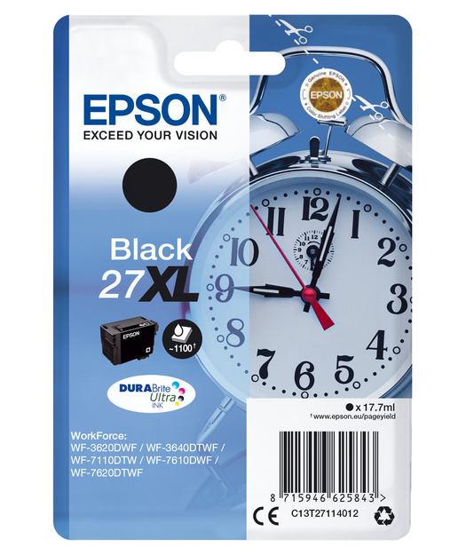 EPSON 27XL BLACK T27114 DURABrite Ultra Ink C13T27114022