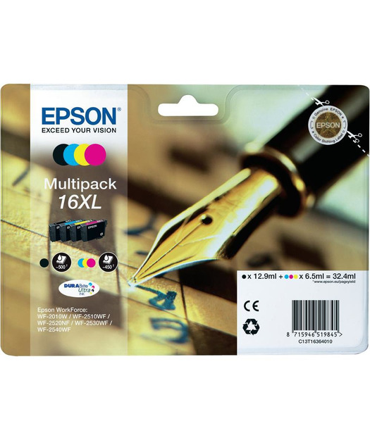 EPSON 163640 XL B/C/M/Y Mürekkep Kartuş EPSS163640